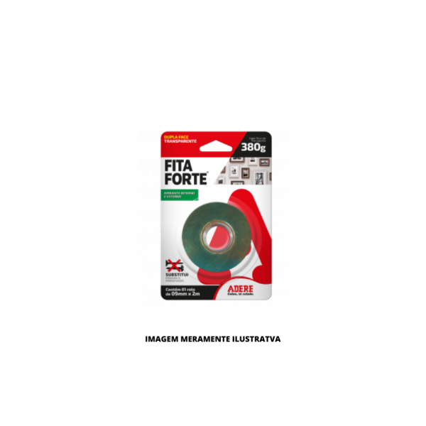 FITA - ADERE - 380g FORTE DUPLA FACE ACRILICA TRANSP. 09MMX02M